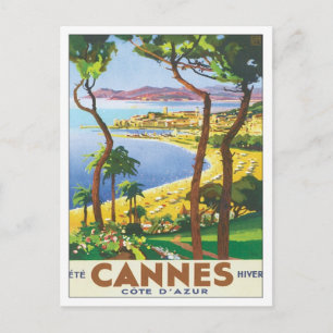 Vintage Cannes Cote D'azur Postcard