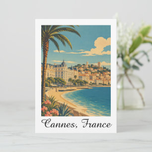 Vintage Cannes France French Riviera  Invitation