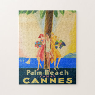 Vintage Cannes French Travel Jigsaw Puzzle