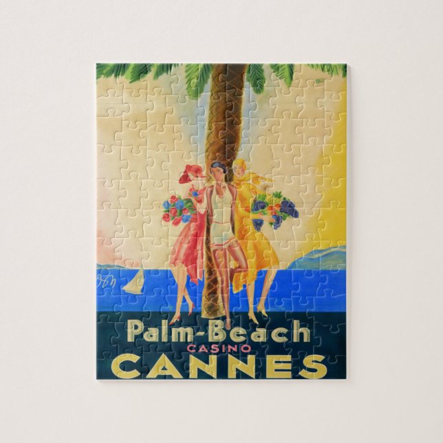 Vintage Cannes French Travel Jigsaw Puzzle (Vertical)