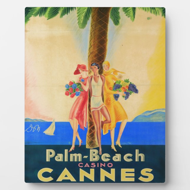 Vintage Cannes French Travel Plaque (Front)