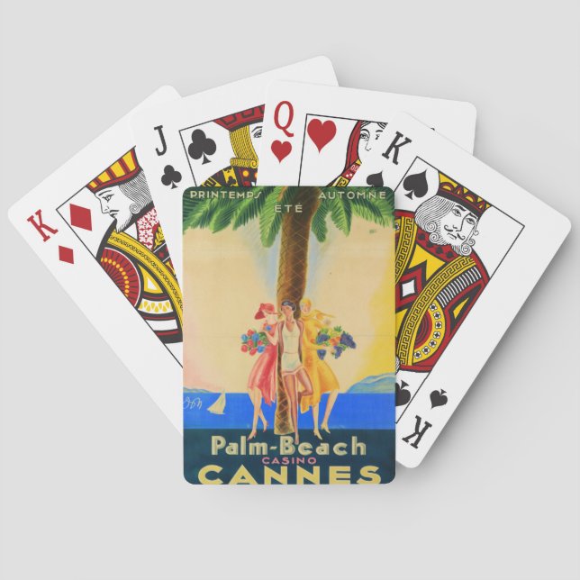 Vintage Cannes French Travel Playing Cards (Back)