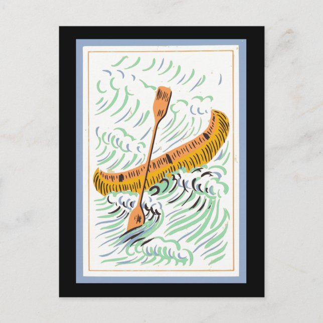 Vintage Canoe Art Postcard (Front)