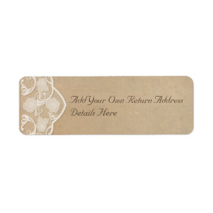 Vintage Canvas and Lace Look Return Address Labels