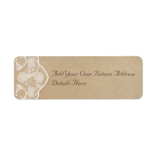 Vintage Canvas and Lace Look Return Address Labels