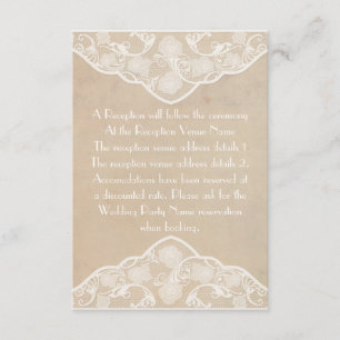 Vintage Canvas and Lace Look Wedding Enclosures Enclosure Card