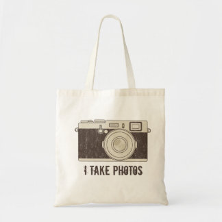 Vintage Canvas Tote Bag Camera - I TAKE PHOTOS