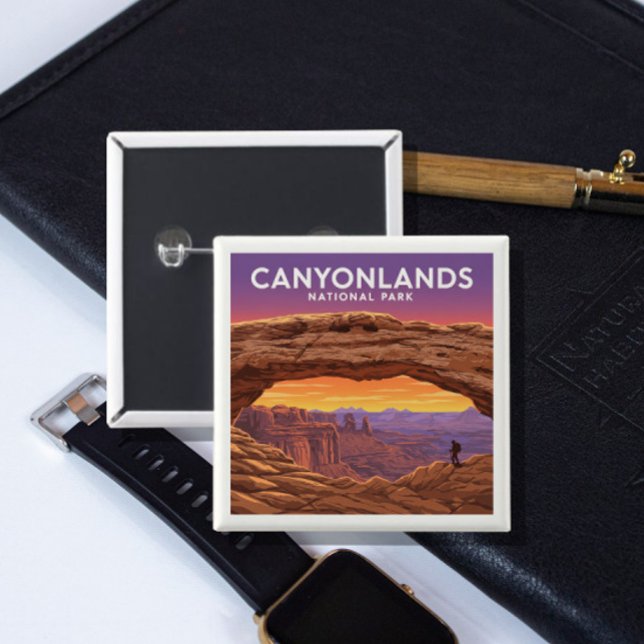 Vintage Canyonlands National Park 2 Inch Square Button (Creator Uploaded)