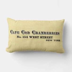 Vintage Cape Code Cranberries Sign Lumbar Pillow