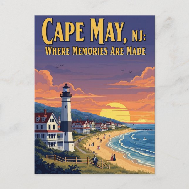 Vintage Cape May New Jersey Travel Postcard (Front)
