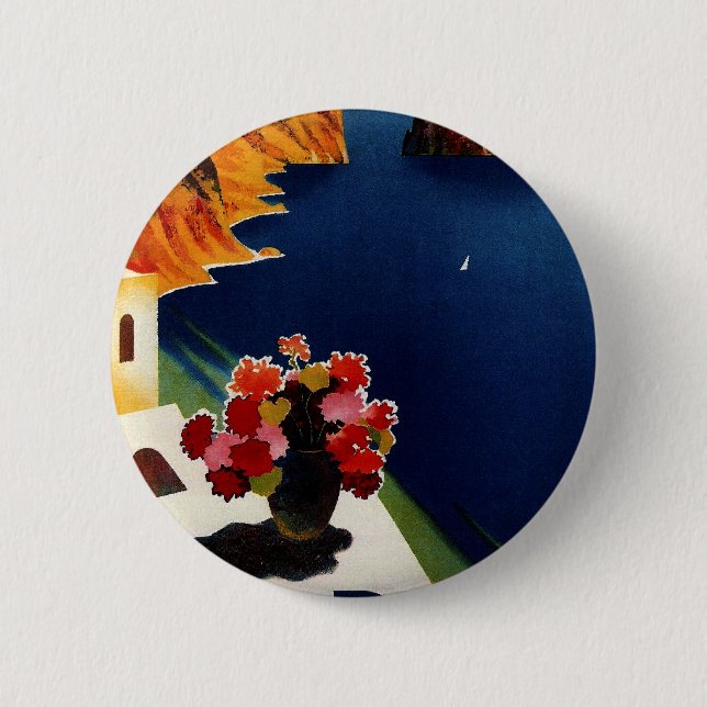 Vintage Capri Italy Travel 2 Inch Round Button (Front)