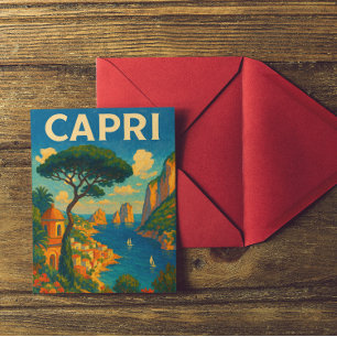 Vintage Capri Italy Travel Postcard