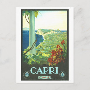 Vintage Capri, Italy, Travel Poster Postcard