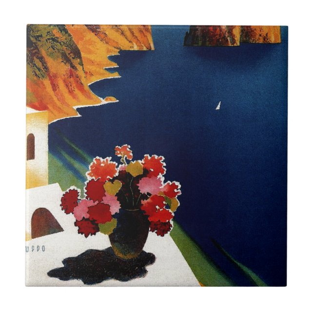 Vintage Capri Italy Travel Tile (Front)