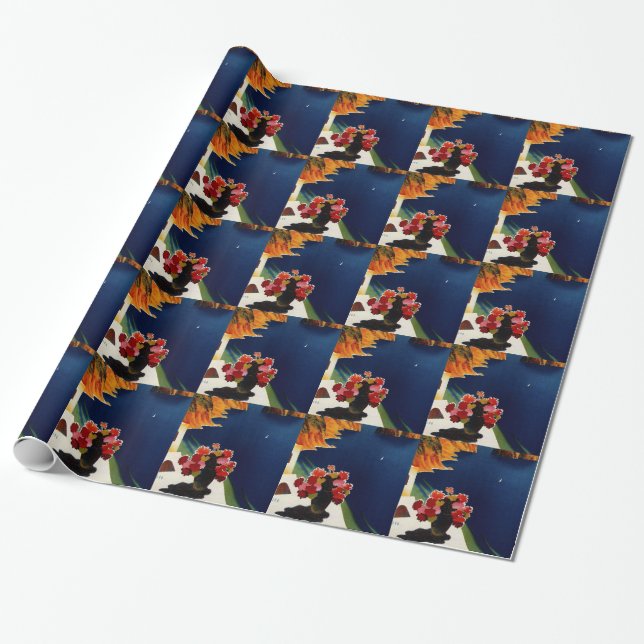 Vintage Capri Italy Travel Wrapping Paper (Unrolled)