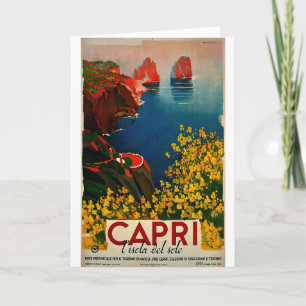 Vintage Capri L'Isola del Sole Italy Card