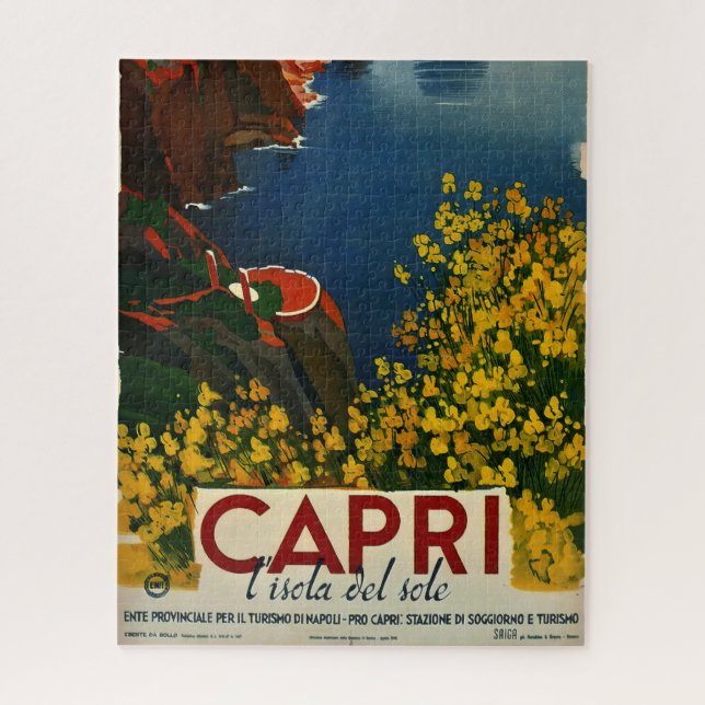 Vintage Capri L'Isola del Sole Italy Jigsaw Puzzle (Vertical)