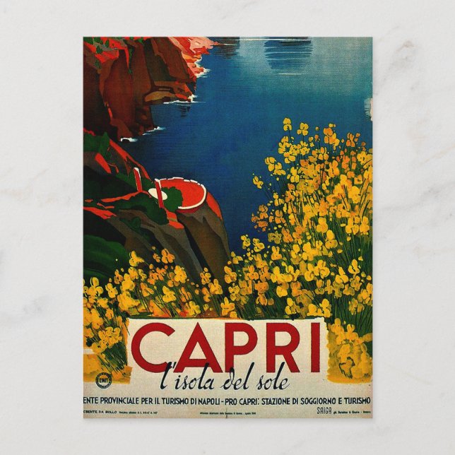 Vintage Capri L'Isola del Sole Italy Postcard (Front)