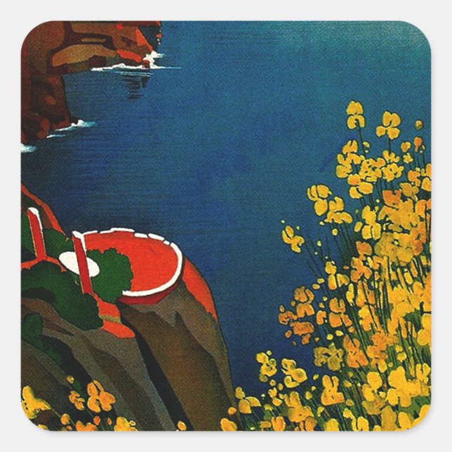 Vintage Capri L'Isola del Sole Italy Square Sticker (Front)