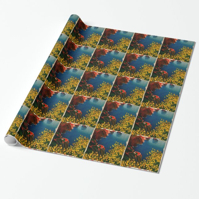 Vintage Capri L'Isola del Sole Italy Wrapping Paper (Unrolled)