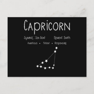 Vintage Capricorn Star Sign Horoscope Birthday Gif Postcard