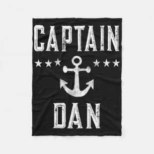 Vintage Captain Dan Personalized First Name Boatin Fleece Blanket