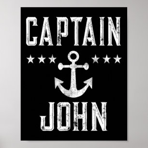 Vintage Captain John - Family Cruise Or Lake Boati Poster