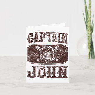 Vintage Captain John Personalized Pirate Pontoon B Card