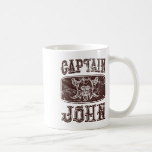 Vintage Captain John Personalized Pirate Pontoon B Coffee Mug