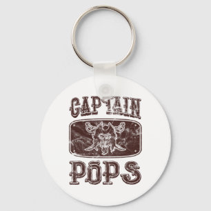 Vintage Captain Pops Personalized Pirate Pontoon B Keychain