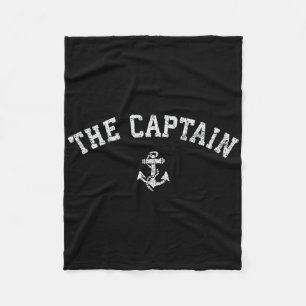 Vintage Captain T Shirt Old Retro Captain Boating  Fleece Blanket