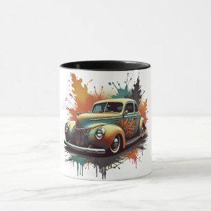 vintage car 1940s lowrider. mug
