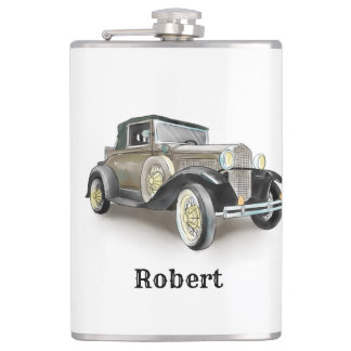 Vintage Car  - Add Name -  Flask