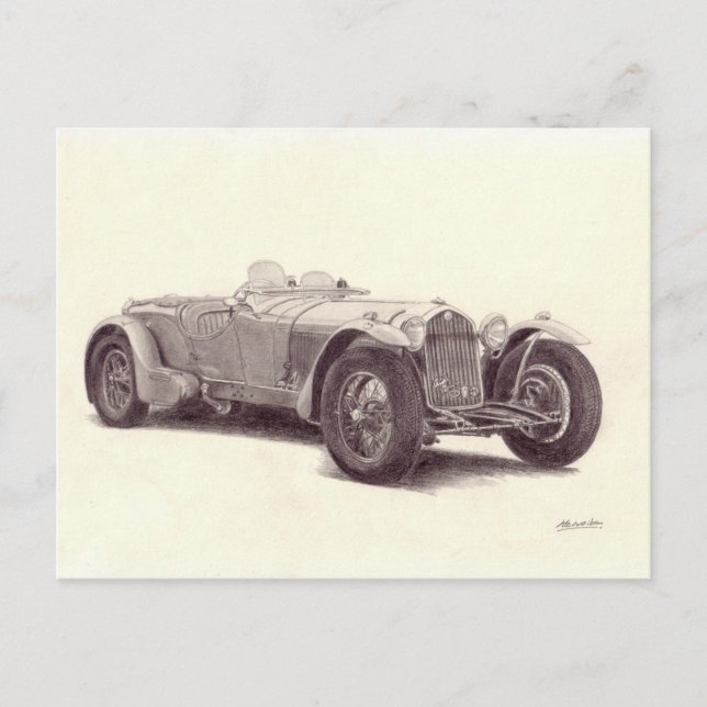 Vintage Car: Alpha Romeo 8C Postcard (Front)