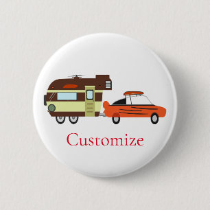 Vintage Car and Camper Thunder_Cove 2 Inch Round Button