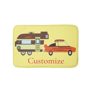 Vintage Car and Camper Thunder_Cove  Bath Mat