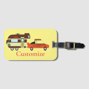 Vintage Car and Camper Thunder_Cove Luggage Tag