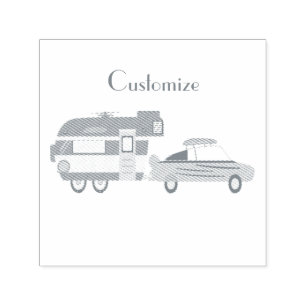 Vintage Car and Camper Thunder_Cove Self-inking Stamp