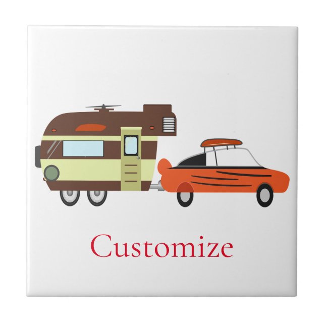 Vintage Car and Camper Thunder_Cove Tile (Front)