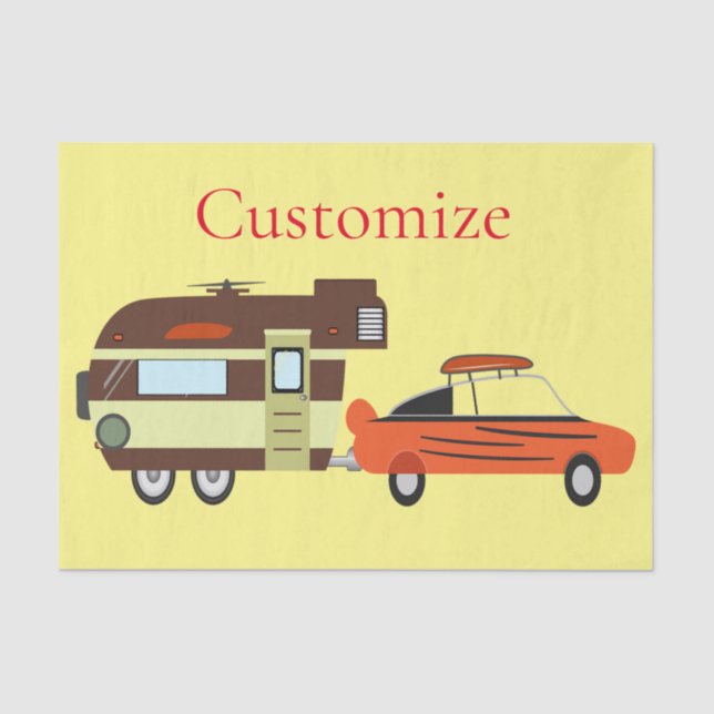 Vintage Car and Camper Thunder_Cove Tissue Paper (Front)