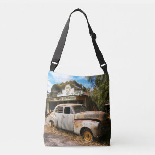 Vintage Car And Garage, Crossbody Bag