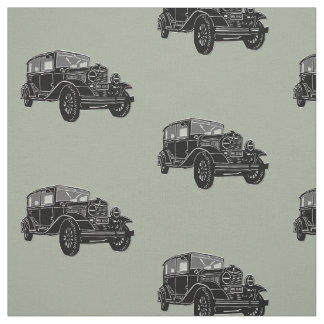 Vintage Car Art Fabric