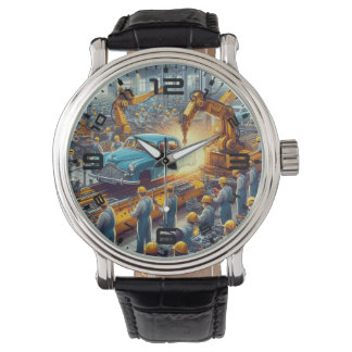 Vintage Car Assembly Line Watch