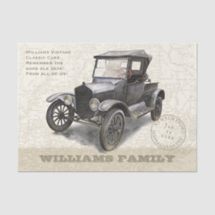 Vintage Car Black Classic 1920s Tissue Paper