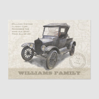 Vintage Car Black Classic 1920s Tissue Paper