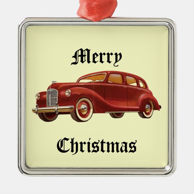 Vintage Car Christmas Tree Ornament (Front)