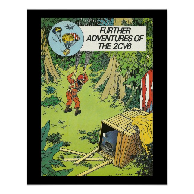 Vintage car Citroen 2cv in Italy Perfect Poster (Front)