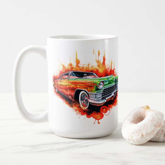 Vintage Car Coffee Mug (With Donut)