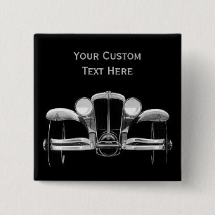 Vintage car custom button