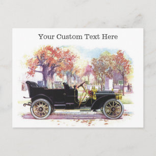 Vintage car custom postcards